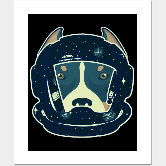 Astronaut Pitbull Wall Art by FullOnNostalgia